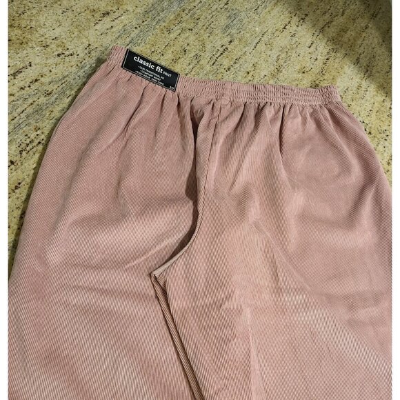 New! Alfred Dunner Womens Pants Size 10 Pink Corduroy Classic Fit Pull On 30x28" - Picture 10 of 16